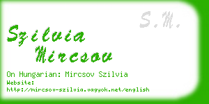 szilvia mircsov business card